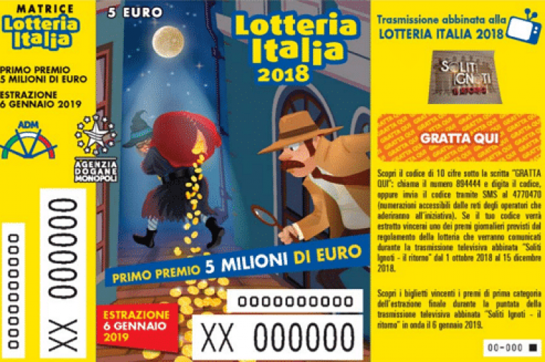 Lotteria Italia: due premi da 50 mila euro a Pescara e tre da 25 mila a Torino di Sangro, Sulmona e Colonnella